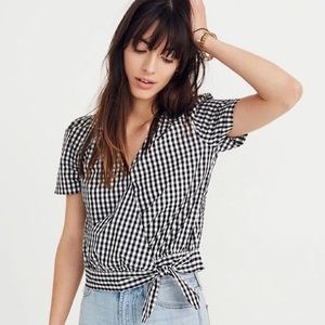 Madewell faux wrap tie blouse
